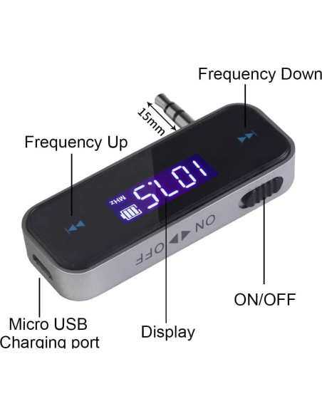 Adaptador de Audio FM Beinhome BH - Transmisor Inalámbrico con Pantalla Digital