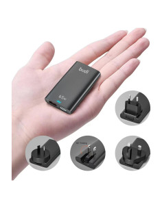 Cargador Rápido BUDI 65W USB-C Plegable para Viaje