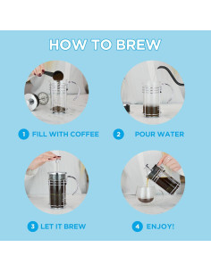 Prensa Francesa GROSCHE Madrid 1.0L Doble Filtro Vidrio 2