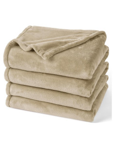 Manta de forro polar PHF Queen 228.6x228.6 cm caqui 300GSM