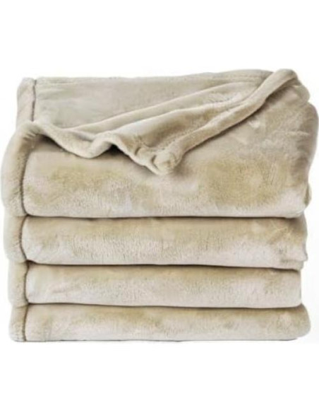 Manta de forro polar PHF Queen 228.6x228.6 cm caqui 300GSM