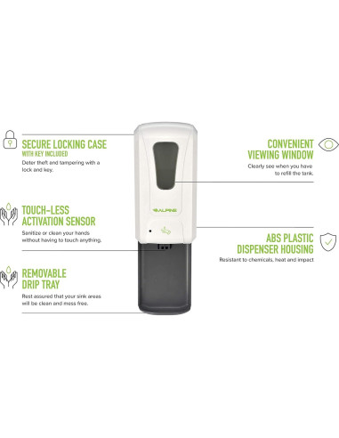 Dispensador Automático de Jabón Sin Contacto Alpine 1200ml Blanco