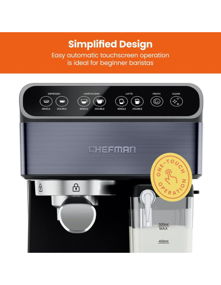 Cafetera Automática Chefman Espresso 6 en 1 con Vaporizador
