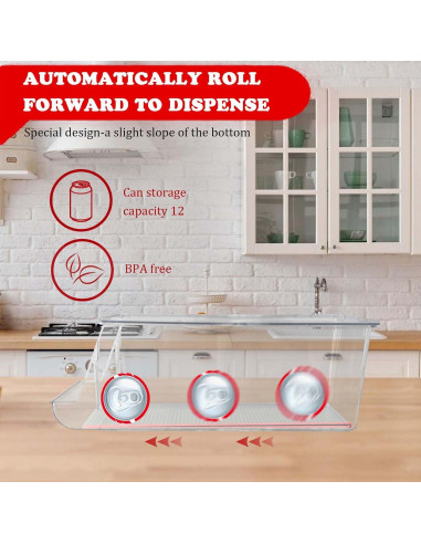 Organizador de Latas de Soda Apilable Euoloart - Capacidad 12 Latas