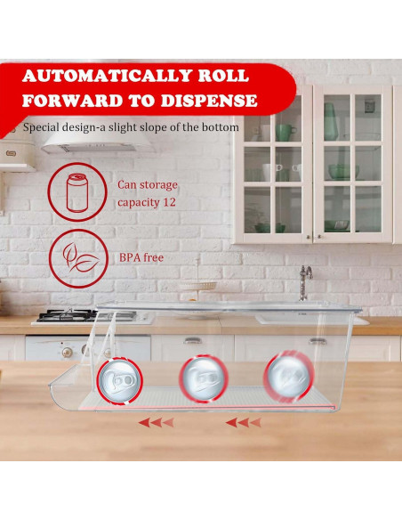 Organizador de Latas de Soda Apilable Euoloart - Capacidad 12 Latas