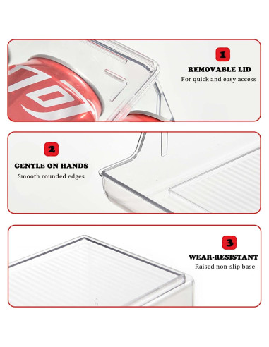 Organizador de Latas de Soda Apilable Euoloart - Capacidad 12 Latas