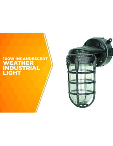 Luz de Montaje en Pared Woods L1707SVBLK 100W Negro Martillado