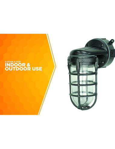 Luz de Montaje en Pared Woods L1707SVBLK 100W Negro Martillado