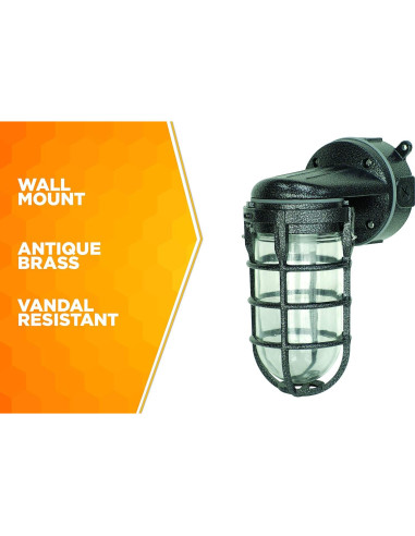 Luz de Montaje en Pared Woods L1707SVBLK 100W Negro Martillado