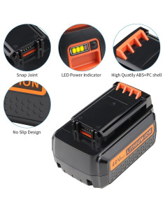 Batería de Litio 40V Powerost LBX2040 Reemplazo Black & Decker 2