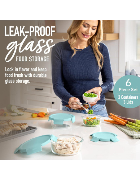 Conjunto de Almacenamiento de Alimentos de Vidrio Bentgo 6 Piezas