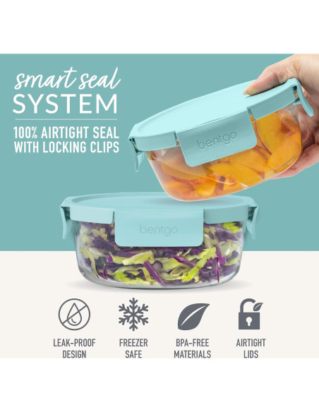 Conjunto de Almacenamiento de Alimentos de Vidrio Bentgo 6 Piezas