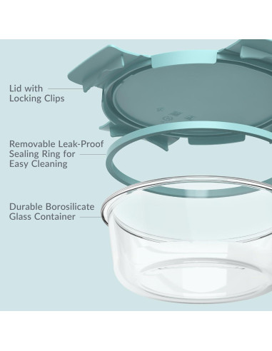 Conjunto de Almacenamiento de Alimentos de Vidrio Bentgo 6 Piezas