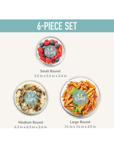 Conjunto de Almacenamiento de Alimentos de Vidrio Bentgo 6 Piezas