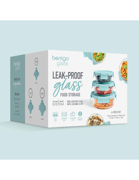 Conjunto de Almacenamiento de Alimentos de Vidrio Bentgo 6 Piezas