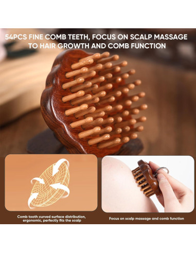 Masajeador de Madera Maji Mama para Cuero Cabelludo 10cm