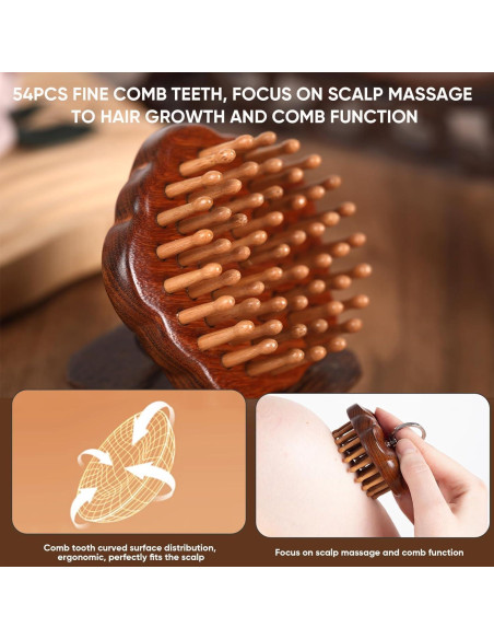 Masajeador de Madera Maji Mama para Cuero Cabelludo 10cm