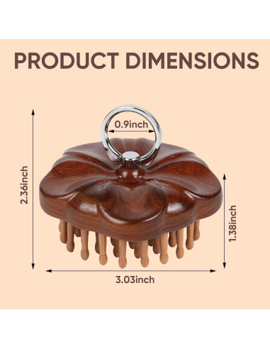 Masajeador de Madera Maji Mama para Cuero Cabelludo 10cm
