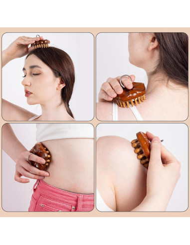 Masajeador de Madera Maji Mama para Cuero Cabelludo 10cm