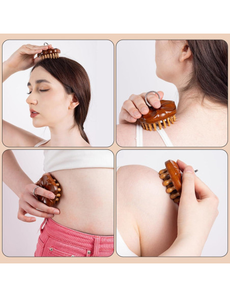 Masajeador de Madera Maji Mama para Cuero Cabelludo 10cm