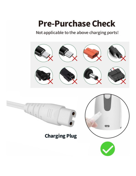 Cable de Carga USB para Irrigador Oral Tonton 1 Paquete Blanco