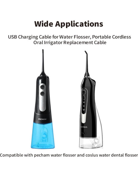 Cable de Carga USB para Irrigador Oral Tonton 1 Paquete Blanco