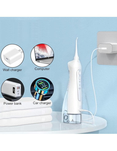 Cable de Carga USB para Irrigador Oral Tonton 1 Paquete Blanco