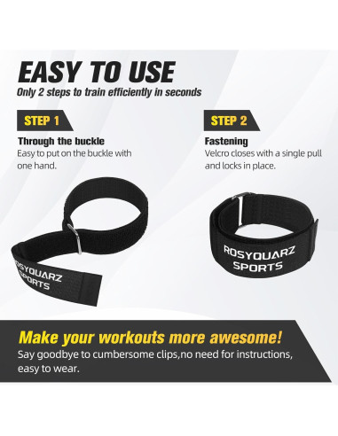 Bandas BFR Ajustables ROSYQUARZ para Glúteos y Brazos 76.2 cm