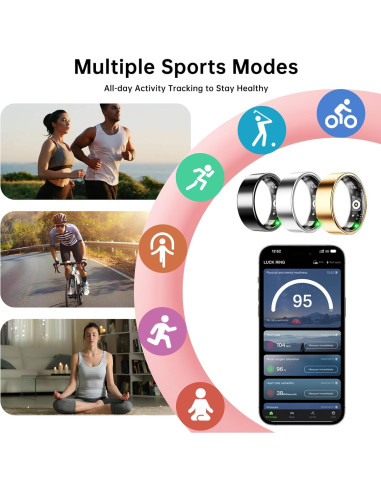 Anillo Inteligente WNRTSA Oro Talla 11 Monitoreo Salud 24/7