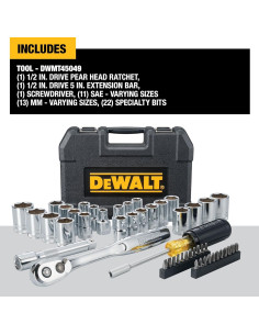 Juego de Herramientas Mecánicas DEWALT 49 Piezas DWMT45049 2