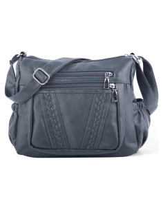 Bolso Cruzado ELDA de Cuero PU para Mujeres - Multi Bolsillo