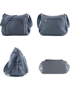 Bolso Cruzado ELDA de Cuero PU para Mujeres - Multi Bolsillo 2