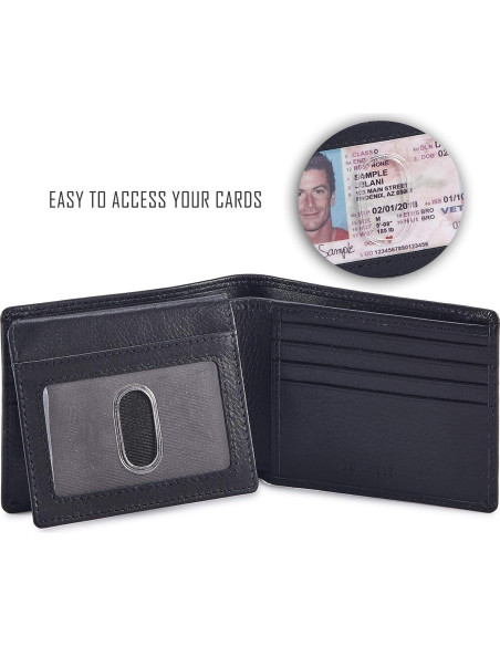 Billetera Bifold Cochoa Hombre Cuero Genuino Negro NAPA RFID