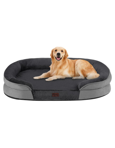 Cama Ortopédica para Perros Grandes DWANTON 106.68x78.74cm Gris