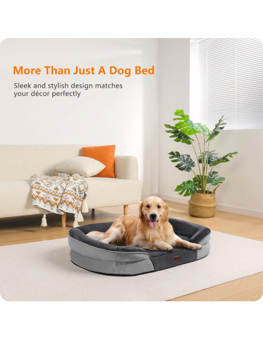 Cama Ortopédica para Perros Grandes DWANTON 106.68x78.74cm Gris
