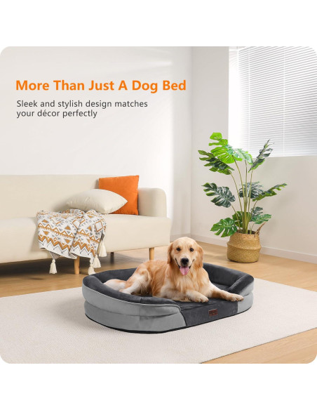 Cama Ortopédica para Perros Grandes DWANTON 106.68x78.74cm Gris