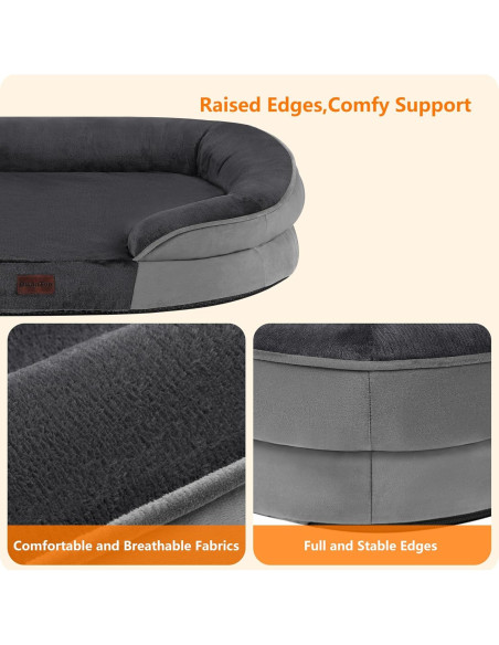Cama Ortopédica para Perros Grandes DWANTON 106.68x78.74cm Gris