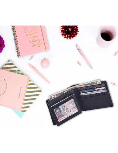 Billetera Bifold Cochoa Hombre Cuero Genuino Negro NAPA RFID