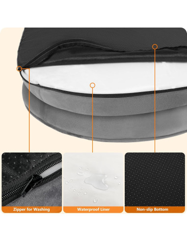 Cama Ortopédica para Perros Grandes DWANTON 106.68x78.74cm Gris