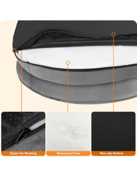 Cama Ortopédica para Perros Grandes DWANTON 106.68x78.74cm Gris