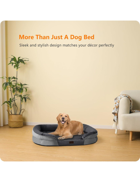 Cama Ortopédica para Perros Grandes DWANTON 106.68x78.74cm Gris