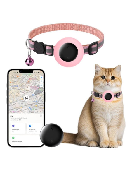 Collar para Gato GPS YGHFC Rosa Impermeable Sin Suscripción
