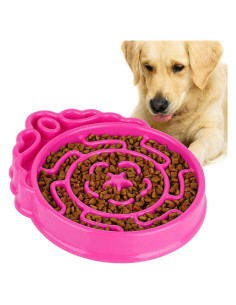 Cuenco de Alimentación Lenta para Perros y Gatos AIDAWAYLAI Rosa 24.9x19.5 cm