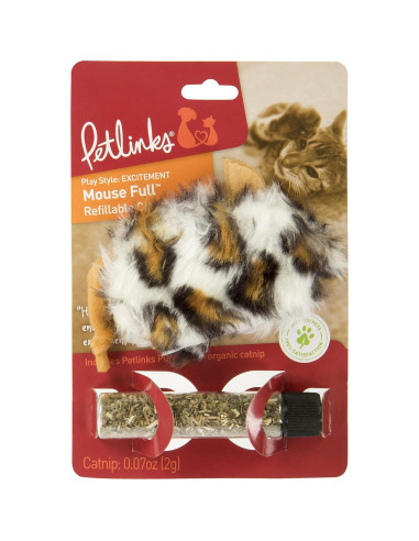 Juguete para Gato Petlinks Ratón Refillable con Hierba Gatera