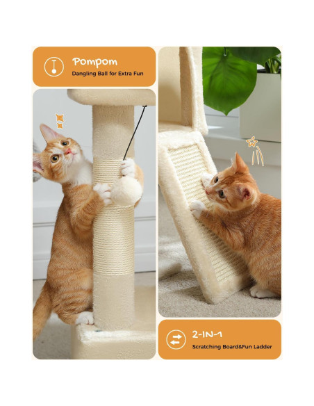 Árbol para Gatos PAWZ Road 76 cm con Duales Condominios Beige Árbol para Gatos PAWZ Road 76 cm con Duales Condominios Beige