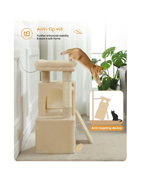 Árbol para Gatos PAWZ Road 76 cm con Duales Condominios Beige Árbol para Gatos PAWZ Road 76 cm con Duales Condominios Beige