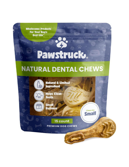 Golosinas Dentales Naturales Pawstruck para Perros Pequeños - 15 Unidades
