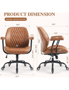 Silla de Oficina Ergonómica Coolka Moderna de Mediados de Siglo 2