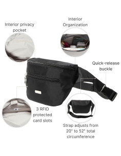 Bolsa de Cintura Baggallini con RFID y Correa Ajustable 23.9x15cm 2