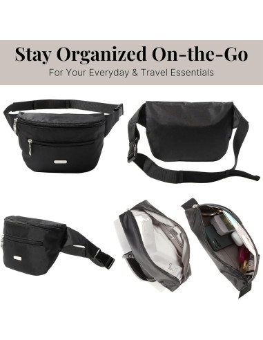 Bolsa de Cintura Baggallini con RFID y Correa Ajustable 23.9x15cm